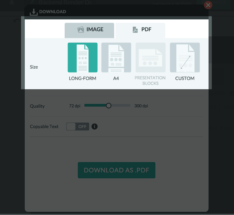 how to download as pdf in piktochart