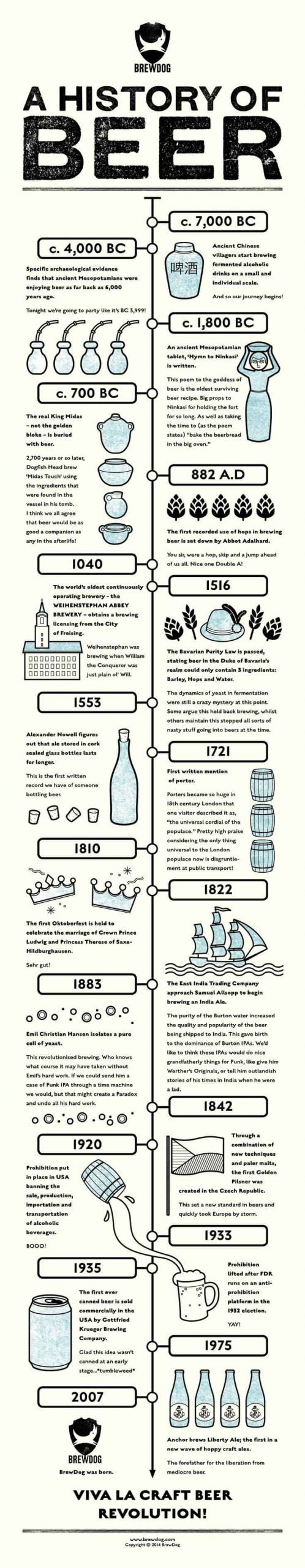 history of beer, timeline infographic examples