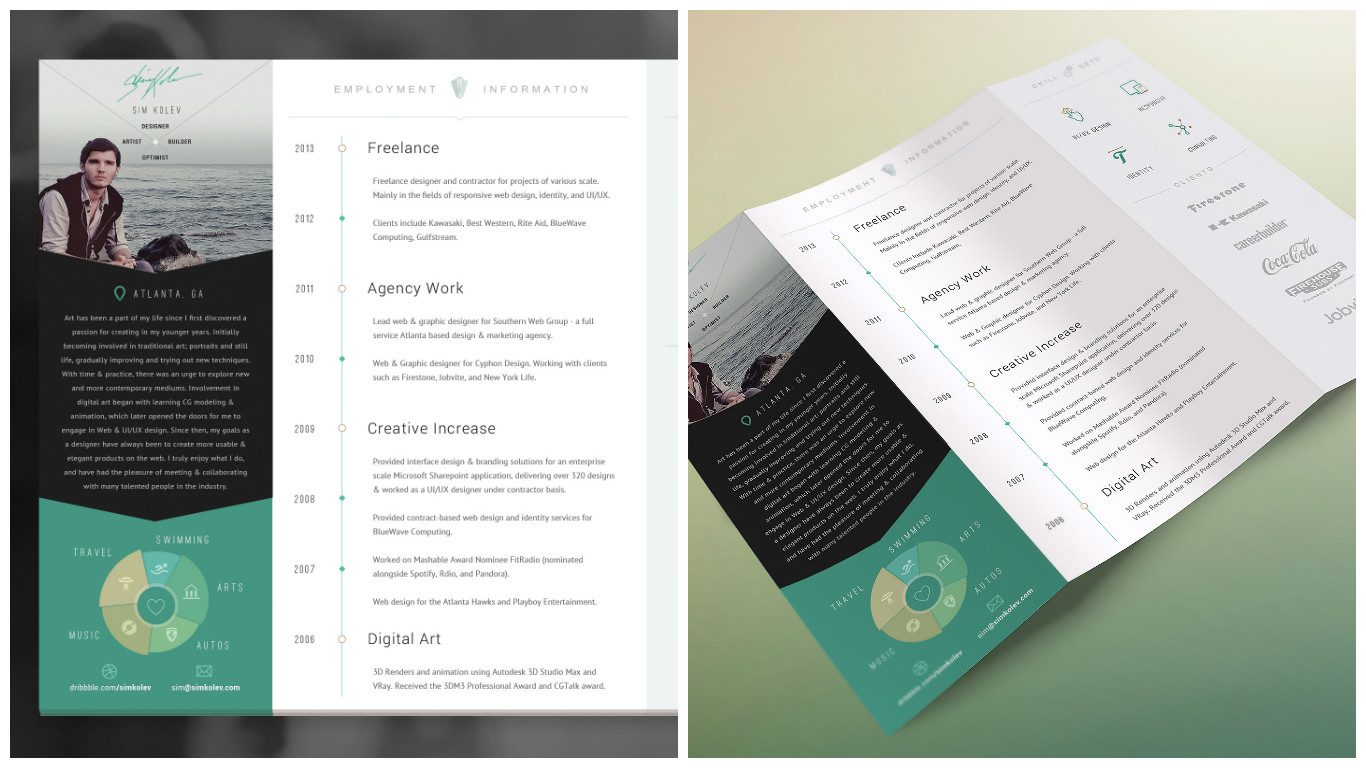 trifold resume ideas, trifold resume