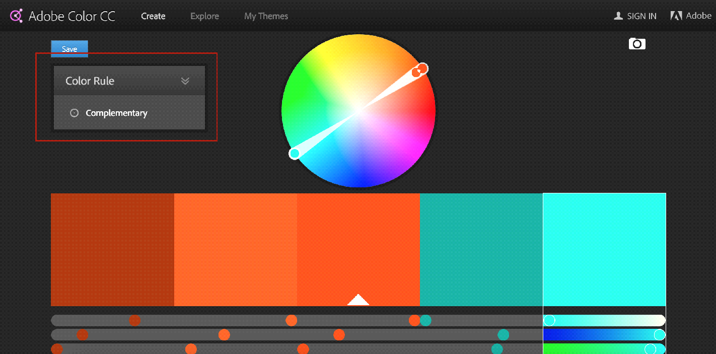 elegir la paleta de colores, como combinar colores, adobe color cc