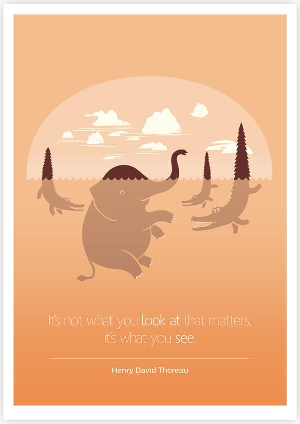 it's not what you look at that matters, it's what you see, henry david thoreau quote, posters to inspire