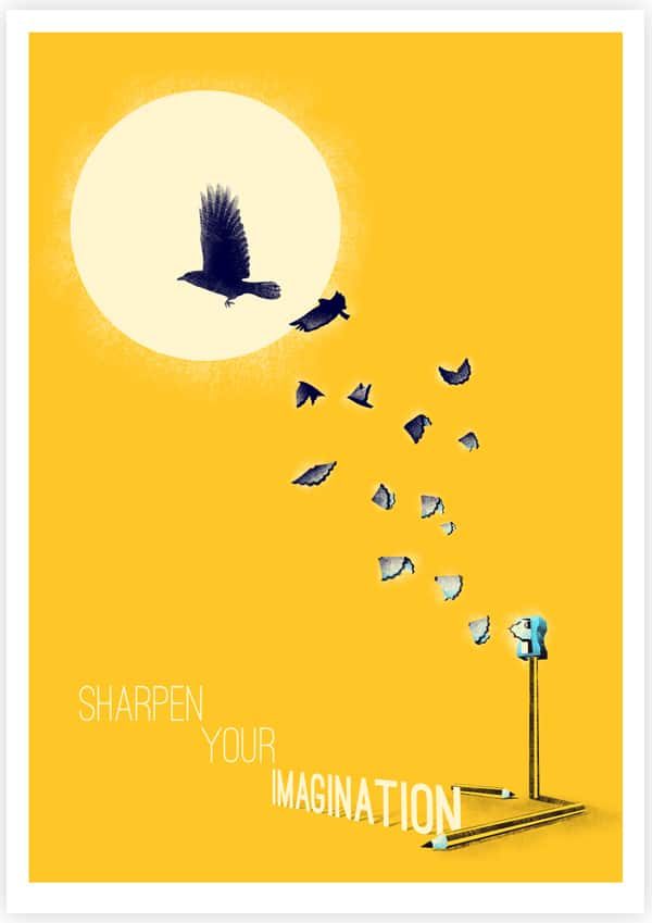 creative poster, sharpen your imagination