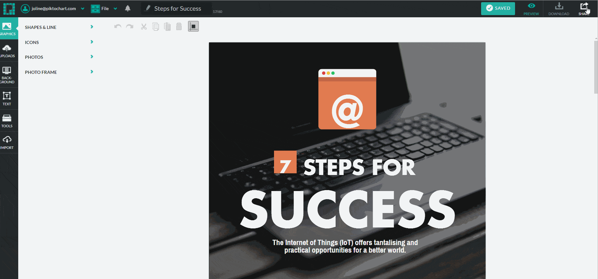 hacer graficas online con piktochart