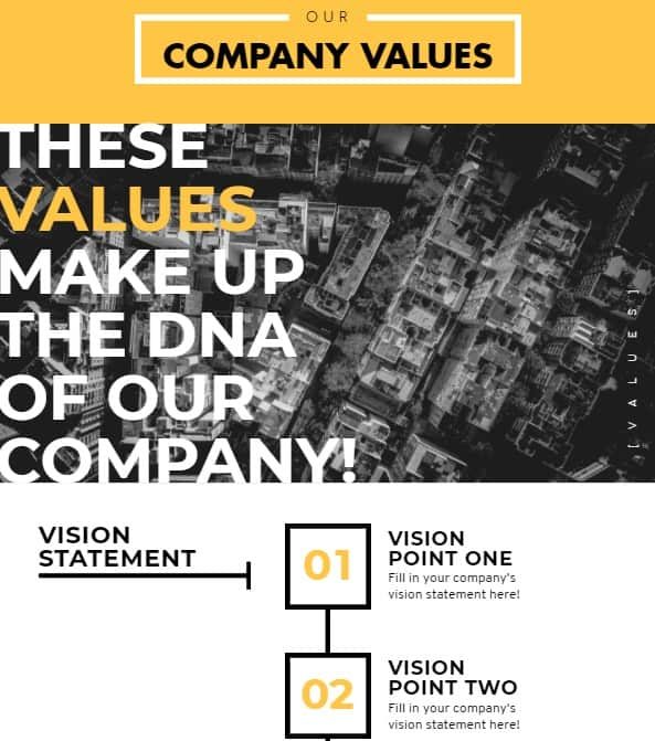 company values infographic template