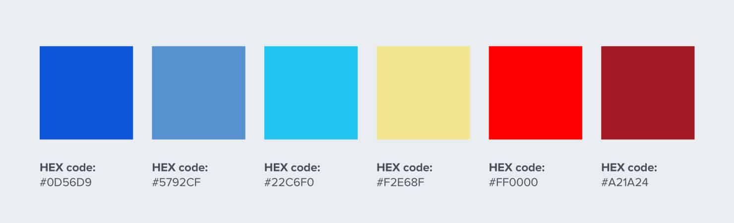 Premium Vector  Blue and cyan color palette with hex