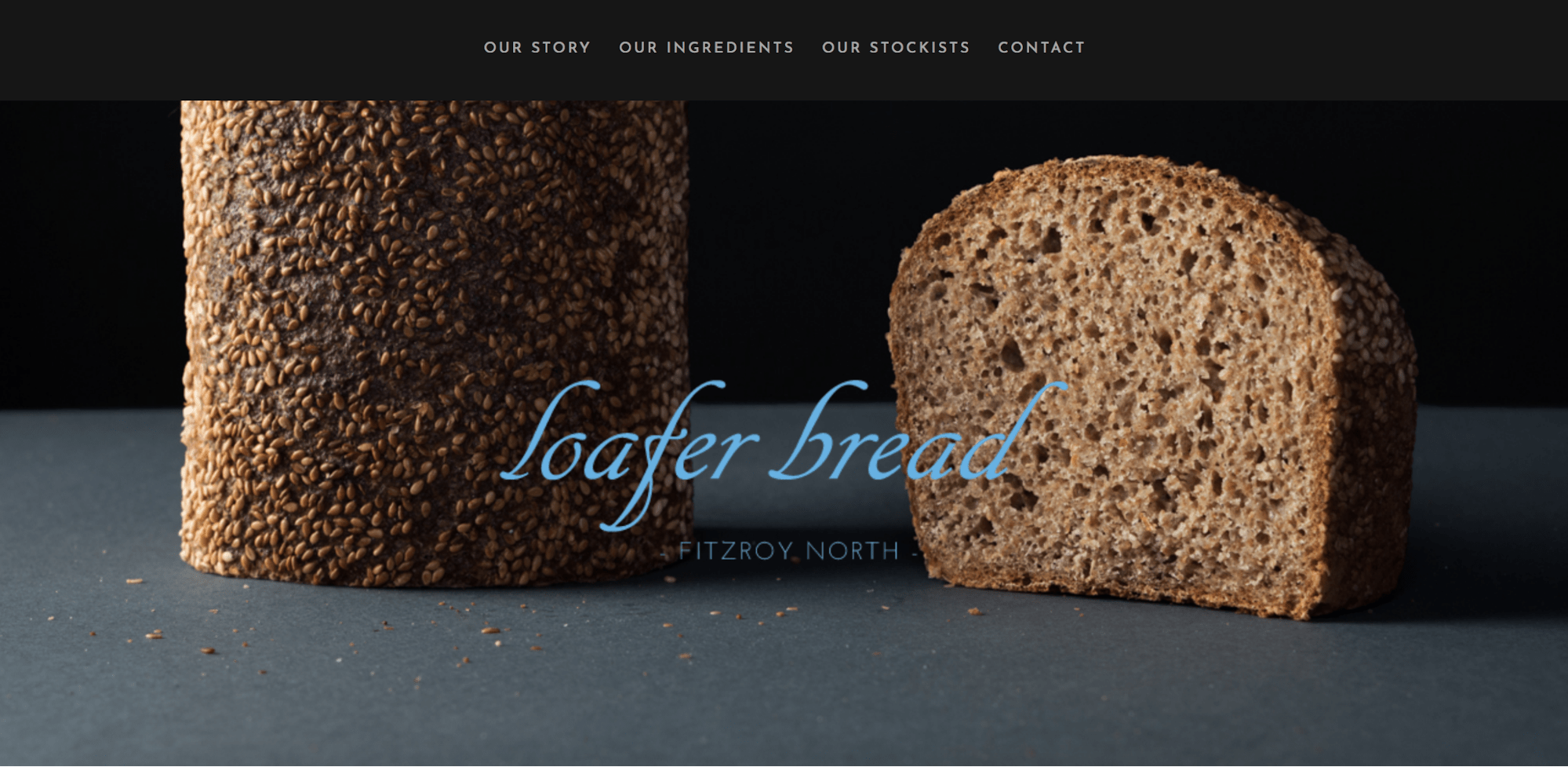 loafer bread website, creative startup website example