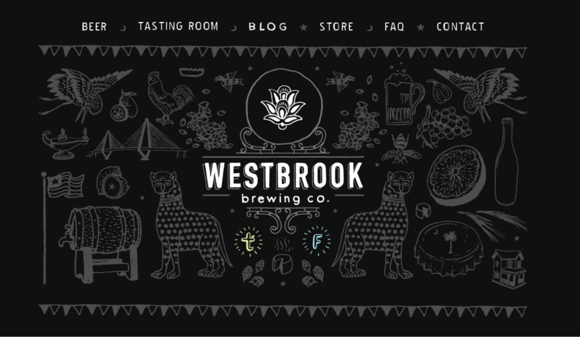 westbrook brewing website, artistic website example