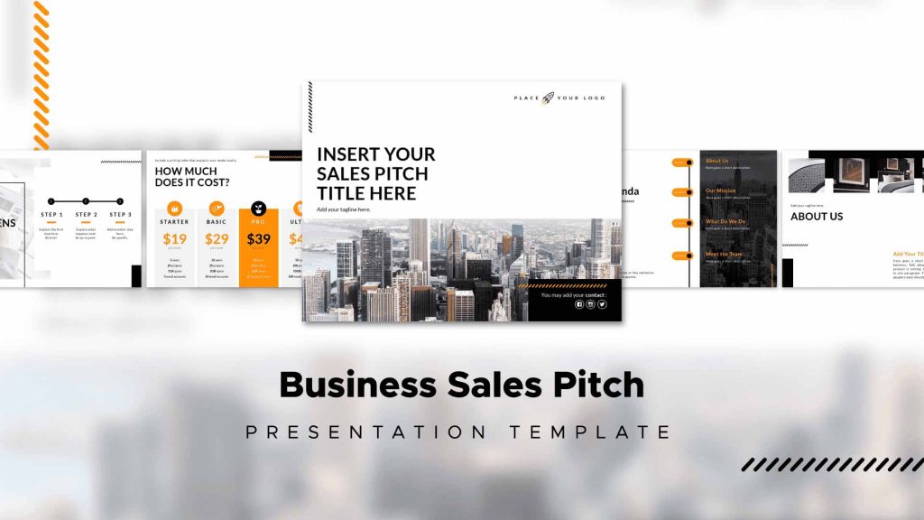 business sales pitch template for sales processes and sales reps to make their own pitch