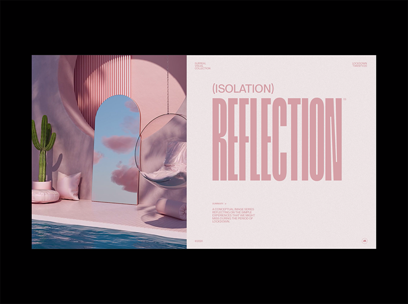 isolation reflection, typography trends 2021