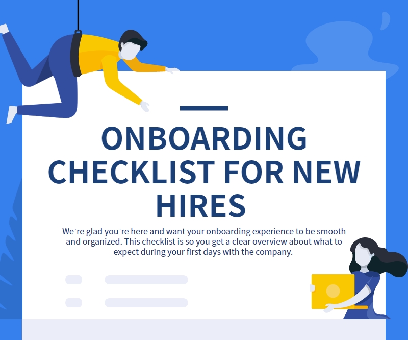 checklist pour l'accueil des nouveaux arrivants (onboarding) infographie