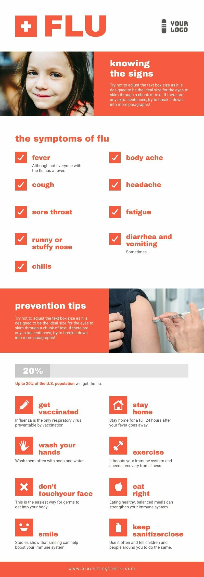 Flu Prevention Tips Infographics Template