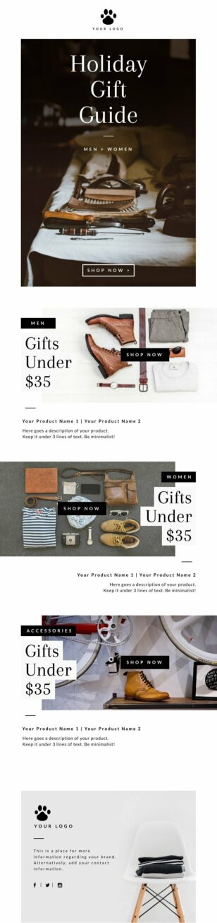 Gift Guide Informational Infographic Template