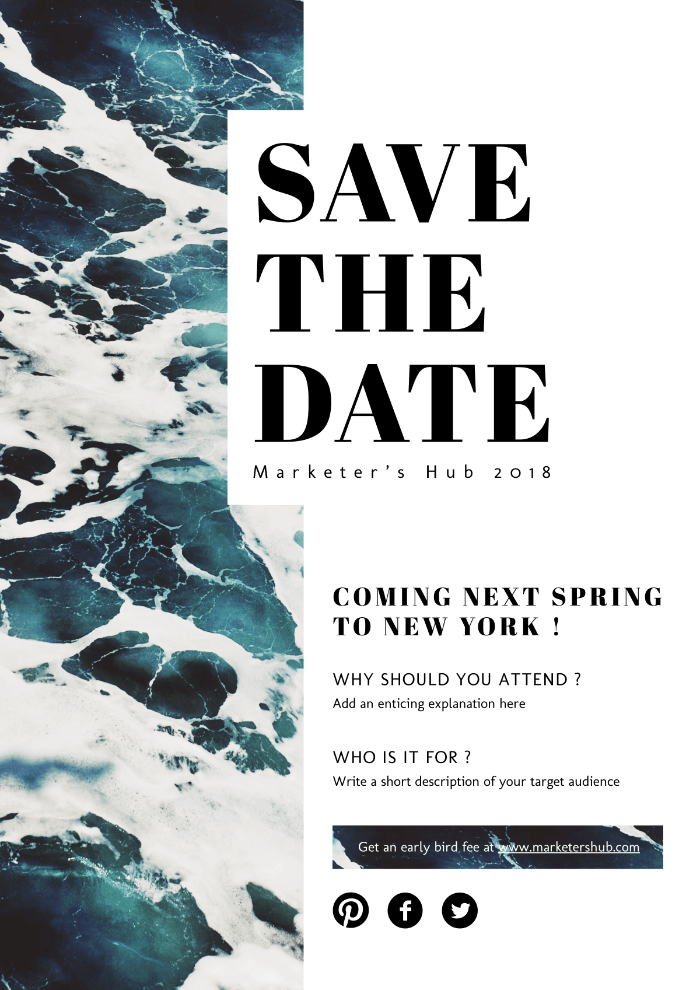 save the date poster, announcement poster template