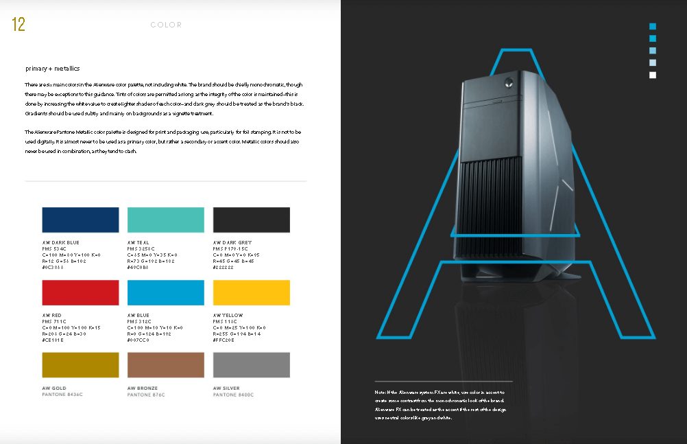 alienware color usage following brand guidelines 
