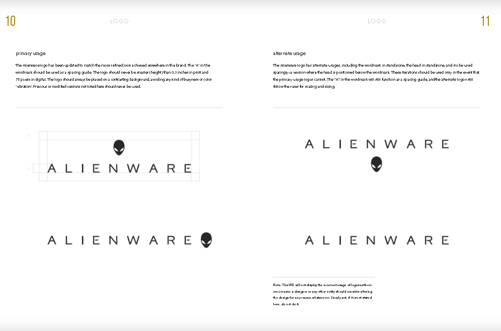 alienware logos following brand guidelines 