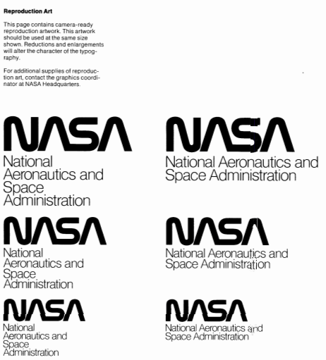 NASA logos following brand guidelines examples