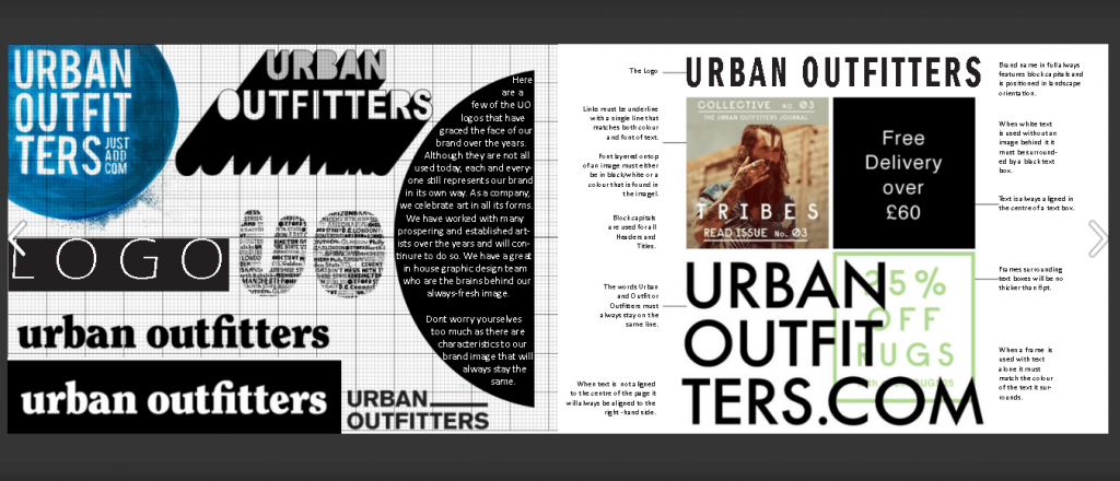 urban outfitters brand style guide including visual cues 