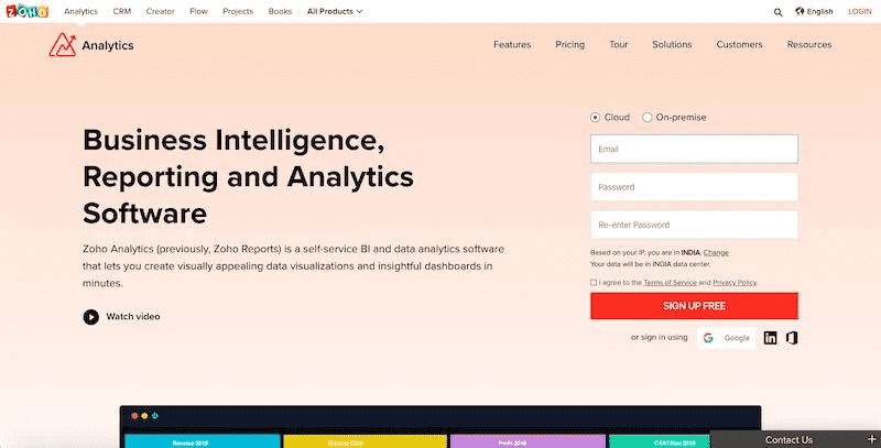 Zoho Analytics for data visualization