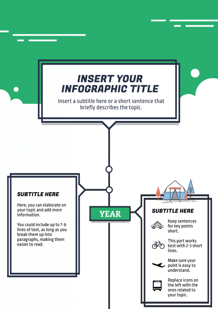 green timeline infographic