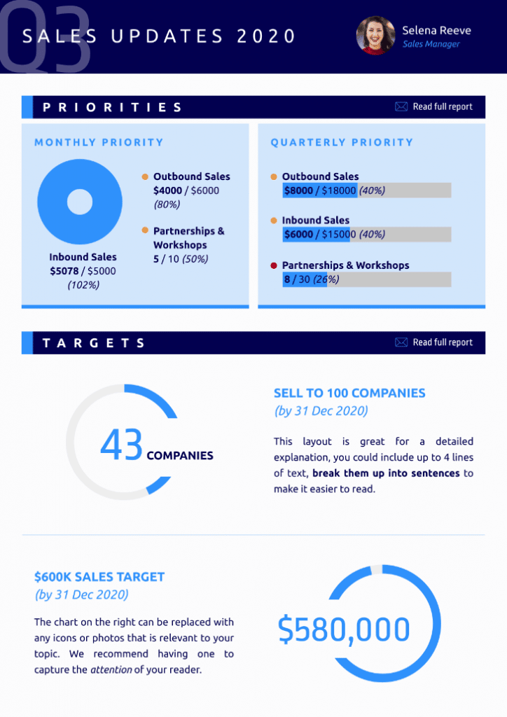 sales report infographic