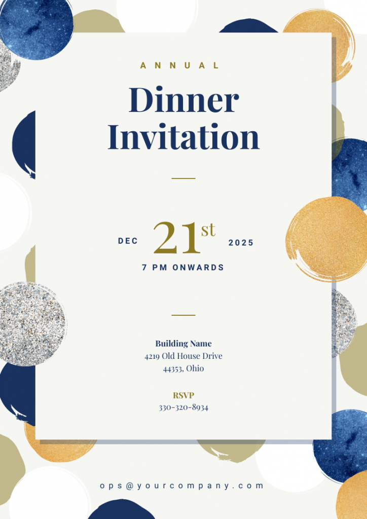 geometric annual invitation dinner template