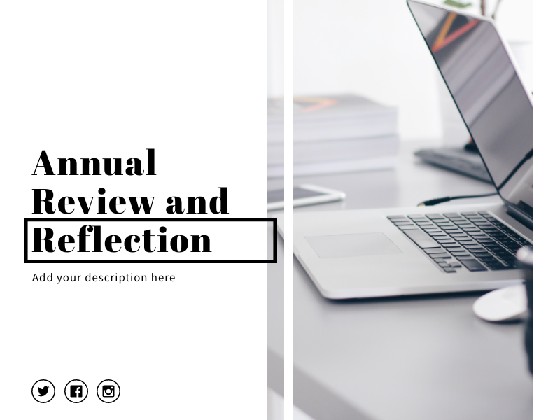 cover page of annual review reflection template