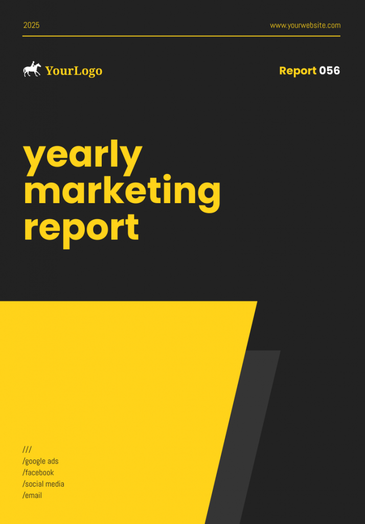 cover page of marketing annual report template