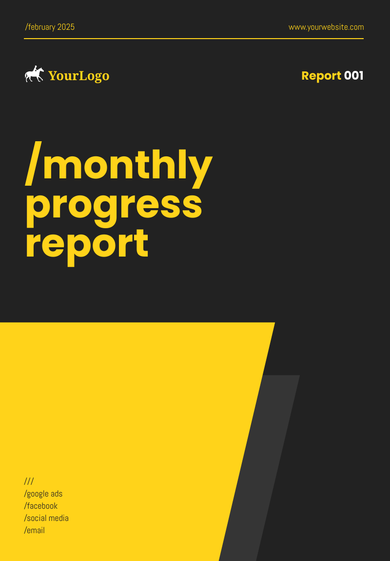 cover of a monthly progress report template