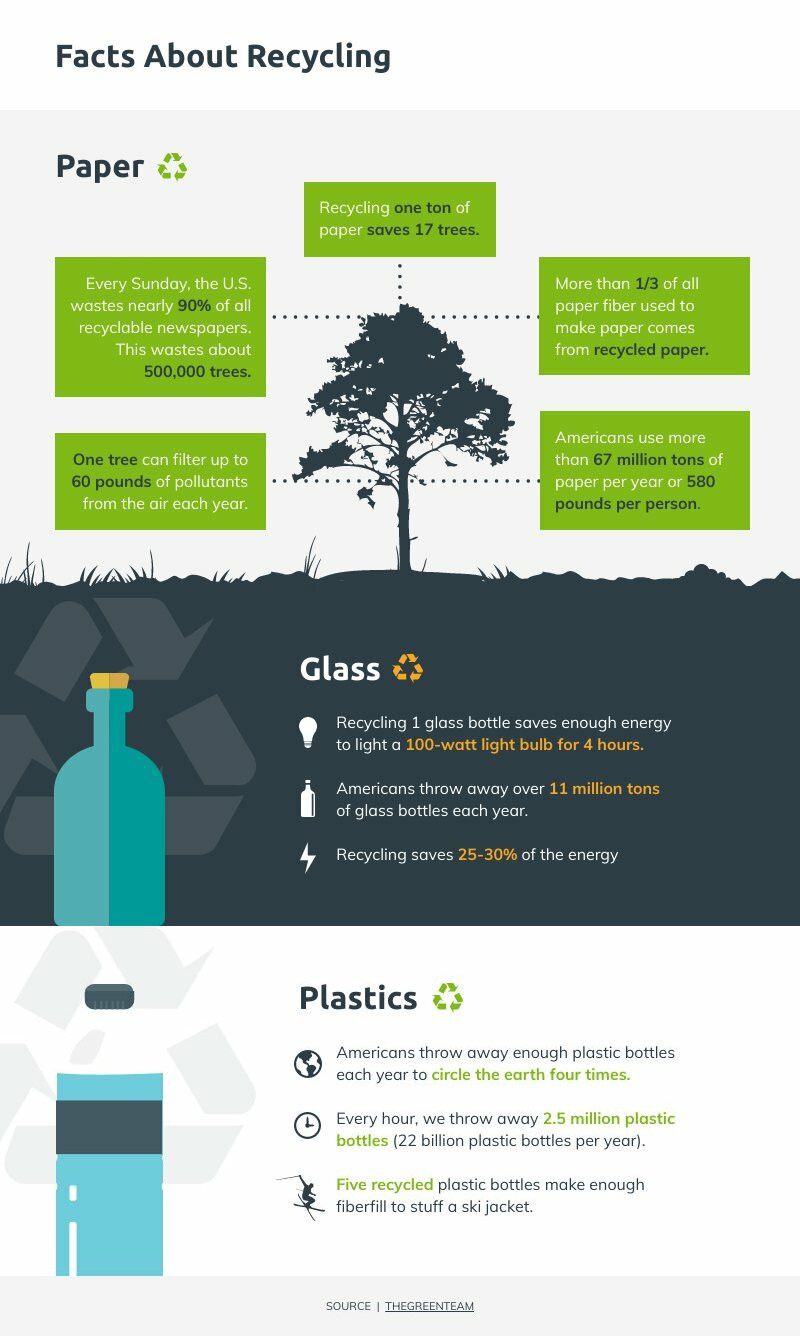 Recycling Facts Informational Infographic Template