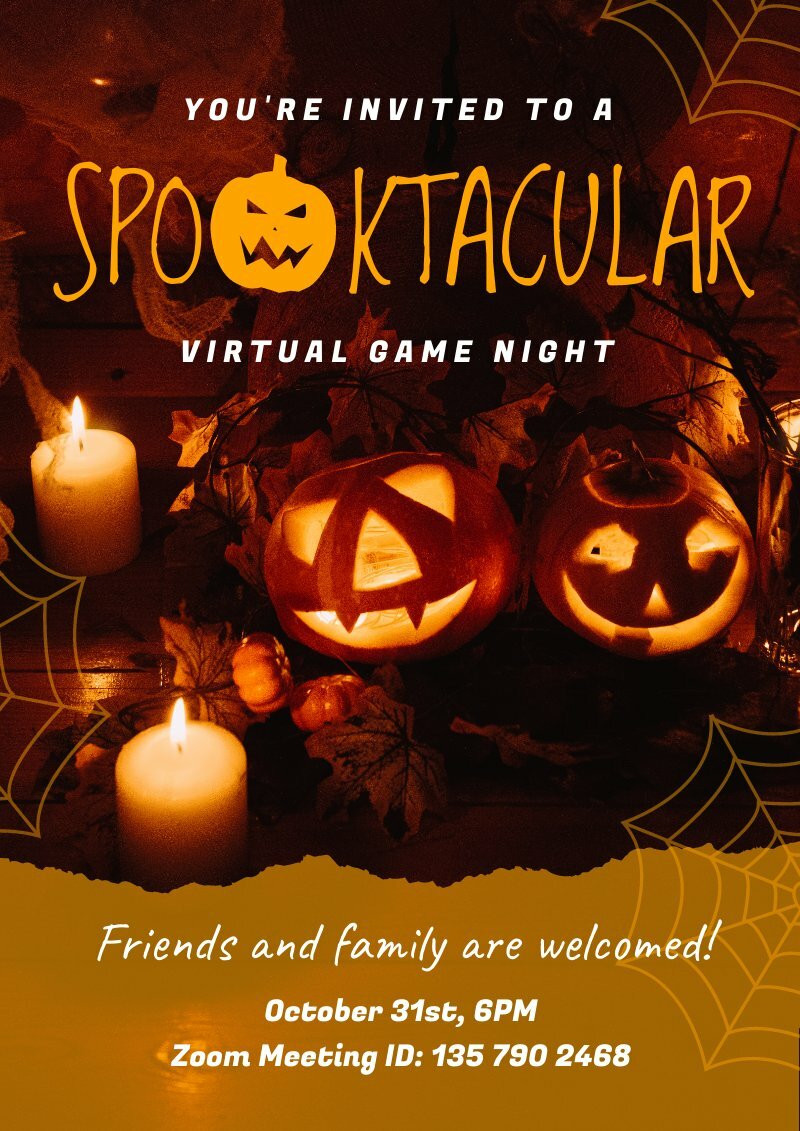 halloween game night  poster template