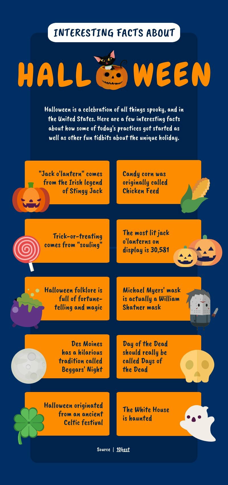 Halloween Facts Informational Infographic Template