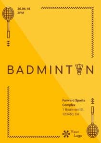 Team Activity Badminton Flyer Template