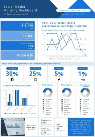 Social Media Monthly Dashboard Report Template