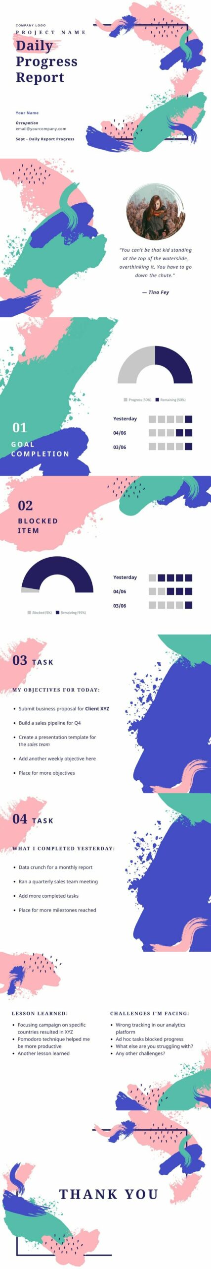 Presentations Template for Daily Progress