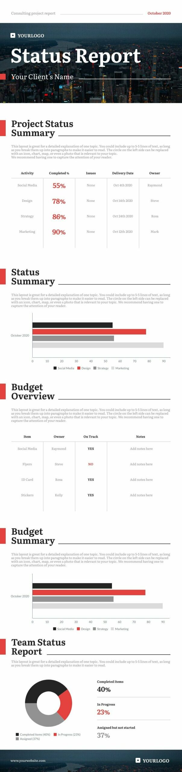 Consulting Project Report Infographics Template