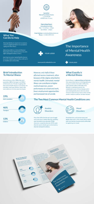 Mental Health Trifold Brochure Template