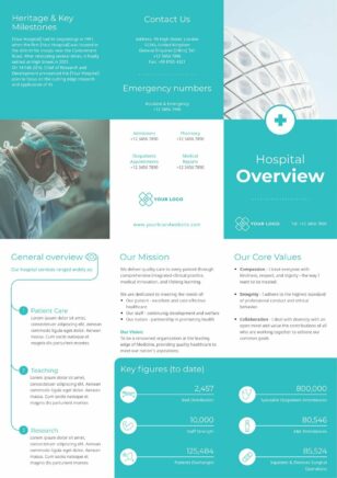 Hospital Overview Trifold Brochure Template