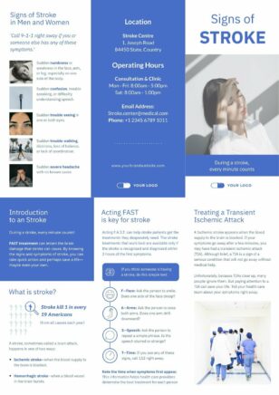 Signs of Stroke Trifold Brochure Template