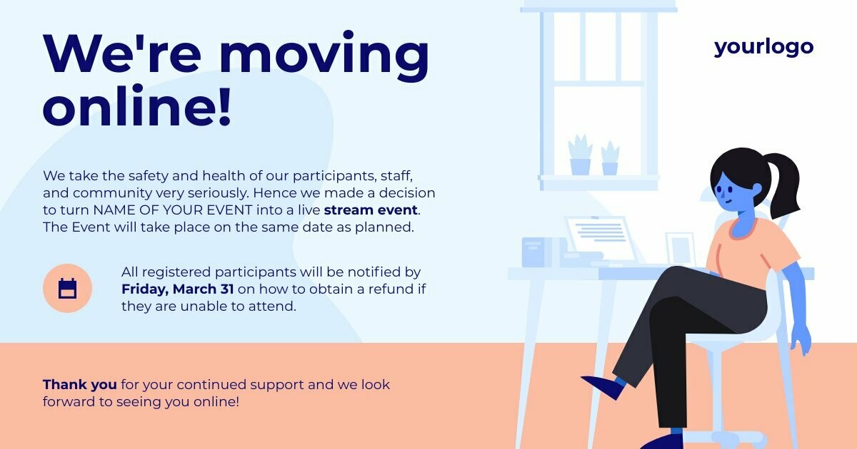 Live Event Announcement Facebook Post Social Media Template