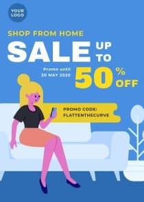 Shop From Home Sale Instagram Story Social Media Template