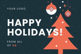 Happy Holidays Minimalism LinkedIn Post Social Media Template