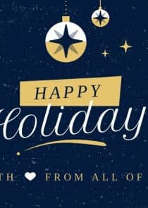 Happy Holidays Golden Twitter Post Social Media Template