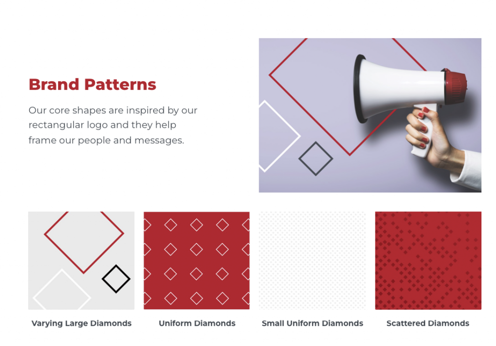 screenshot of First Bank brand patterns
