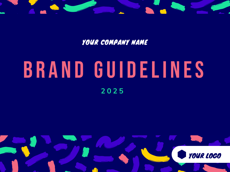 cover page of blue brand guidelines template
