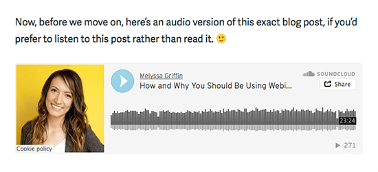 example of repurposing a blog post to a podcast episode