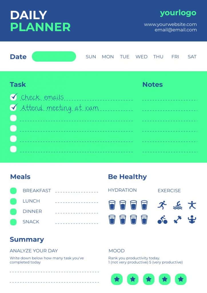 daily planner template