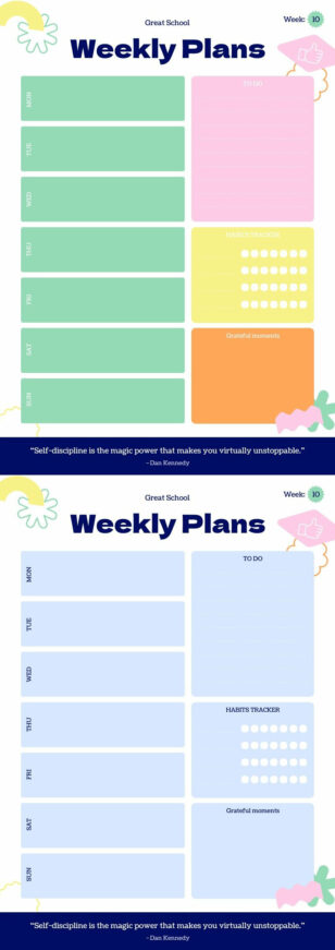 Colorful Planner and To-Do List