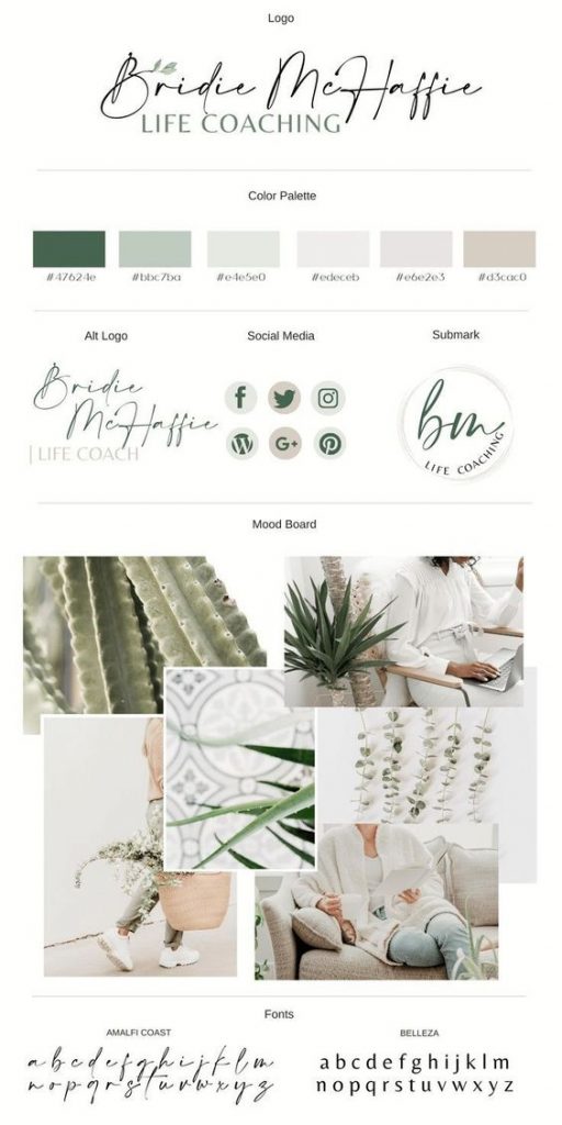 mood board with typography
