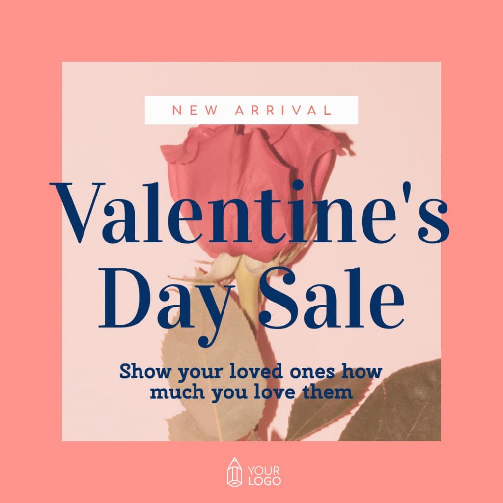 Valentine's Day sales poster template