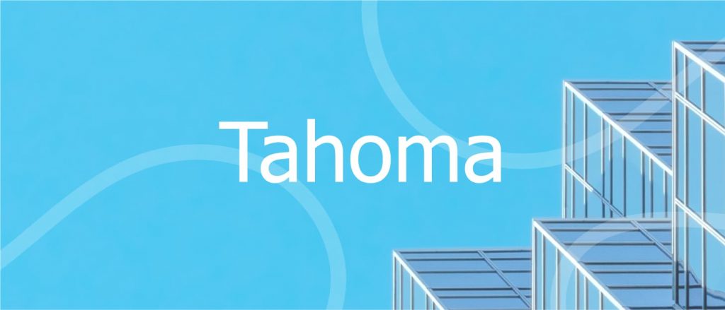 Tahoma - Standardschriftart, eine der typischen Schriftarten für Untertitel, die von Videobearbeitungssoftware bereitgestellt werden